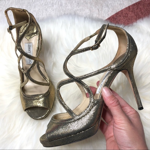 Jimmy Choo | Lang 100 Sandal Light Bronze 38.5 - Picture 2 of 13